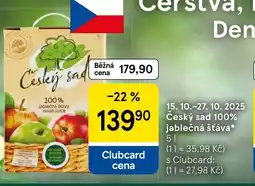Tesco Český sad 100% jablečná šťáva nabídka