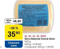 Tesco Setra Babické listové těsto nabídka