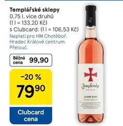 Tesco Templářské sklepy nabídka