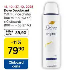 Tesco Dove Deodorant nabídka