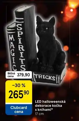 Tesco LED halloweenská dekorace kočka s knihami nabídka