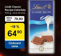 Tesco Lindt Classic Recipe čokoláda nabídka