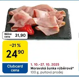 Tesco Moravská šunka výběrová nabídka