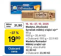 Tesco MADETA Jihočeský Syreček měkký zrající sýr nabídka
