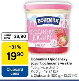 Tesco Bohemilk Opočenský jogurt ochucený ve skle nabídka