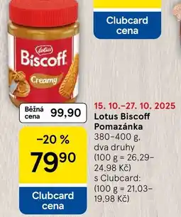 Tesco Lotus Biscoff Pomazánka nabídka