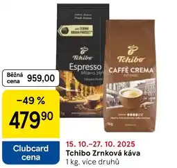 Tesco Tchibo Zrnková káva nabídka