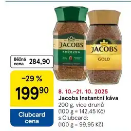 Tesco Jacobs Instantní káva nabídka