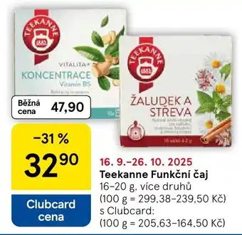 Tesco Teekanne Funkční čaj nabídka