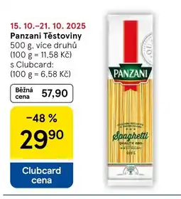 Tesco Panzani Těstoviny nabídka