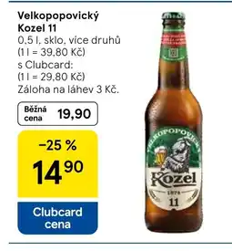 Tesco Velkopopovický Kozel 11 nabídka