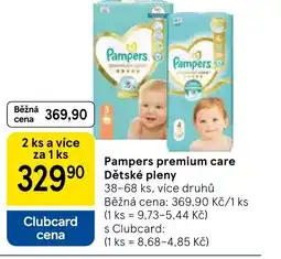 Tesco Pampers premium care Dětské pleny nabídka