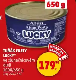 Penny Market Tuňák filety lucky nabídka