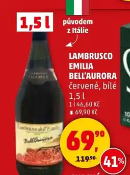 Penny Market Lambrusco emilia bell'aurora červené, bílé nabídka