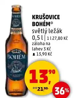 Penny Market KRUŠOVICE BOHÉM světlý ležák nabídka