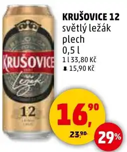 Penny Market Krušovice 12 světlý ležák nabídka