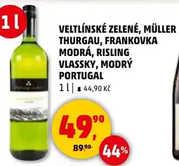 Penny Market Veltlínské zelené, müller thurgau, frankovka modrá, risling vlassky, modrý portugal nabídka
