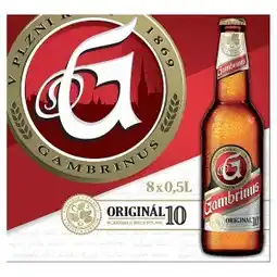 Billa Gambrinus Originál 10 pivo výčepní světlé 8 x 0,5l nabídka