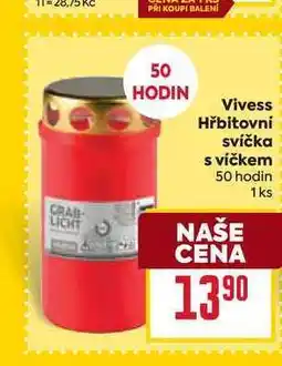 Billa Vivess Hřbitovní svíčka s víčkem 50 hodin 1ks nabídka