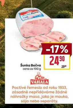 Billa Šunka Bečva cena za 100 g nabídka