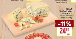 Billa BILLA Císařská Niva 45% t. vs. z pultu lahůdek cena za 100 g nabídka