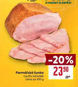 Billa Farmářská šunka z pultu lahůdek cena za 100 g nabídka