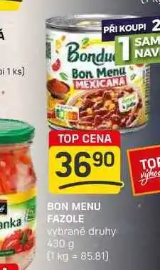 Flop BON MENU FAZOLE vybrané druhy 430 g nabídka