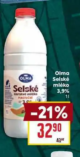 Billa Olma Selské Selské mléko 3,9% 1l nabídka