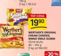 Flop WERTHER'S ORIGINAL CREAM CANDIES, NIMM2 SMILE GUMMI různé druhy 90 - 100 g nabídka