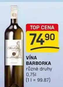 Flop VÍNA BARBORKA různé druhy 0,75l nabídka