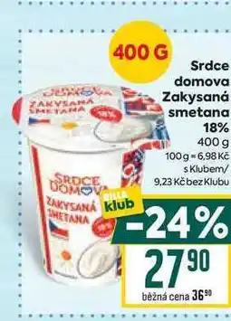 Billa Srdce domova Zakysaná smetana 18% 400 g nabídka