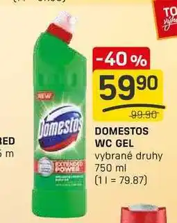 Flop DOMESTOS WC GEL vybrané druhy 750 ml nabídka