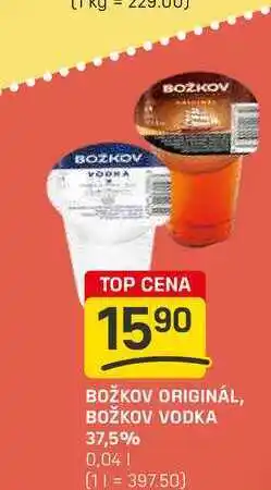 Flop BOŽKOV ORIGINÁL, BOŽKOV VODKA 37,5% 0,04l nabídka