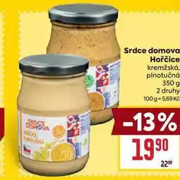 Billa Srdce domova Hořčice kremžská, plnotučná 350 g nabídka