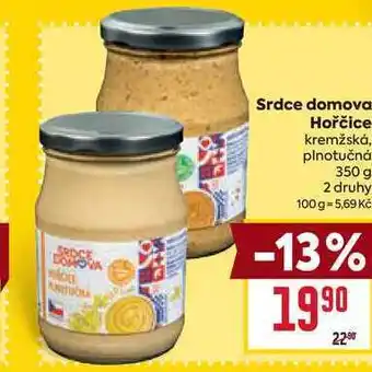 Billa Srdce domova Hořčice kremžská, plnotučná 350 g nabídka