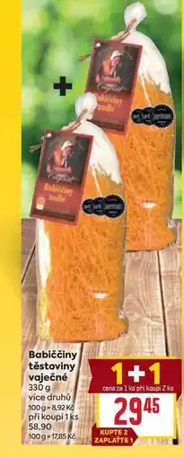 Billa Babiččiny těstoviny vaječné 330 g nabídka