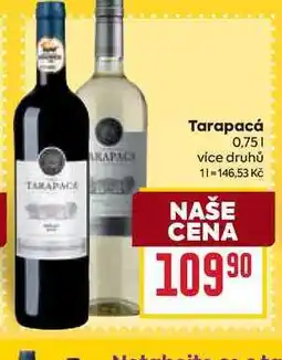 Billa Tarapacá, vybrané druhy 0.75l nabídka
