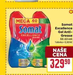 Billa Somat Excellence Gel Anti- Grease 66 dávek nabídka