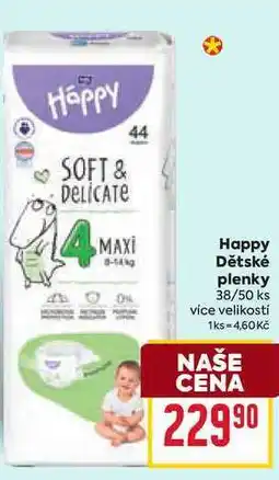Billa Happy Dětské plenky 0% 38/50 ks nabídka