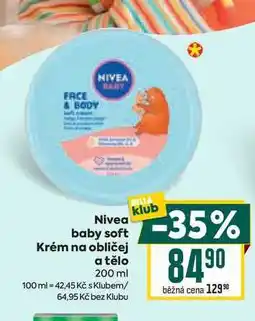 Billa Nivea baby soft Krém na obličej a tělo 200 ml nabídka