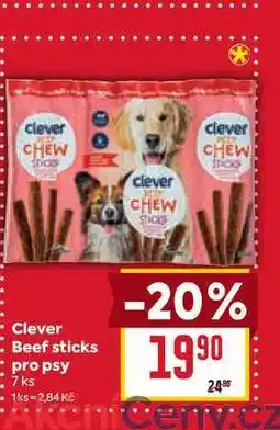 Billa Clever Beef sticks pro psy 7 ks nabídka