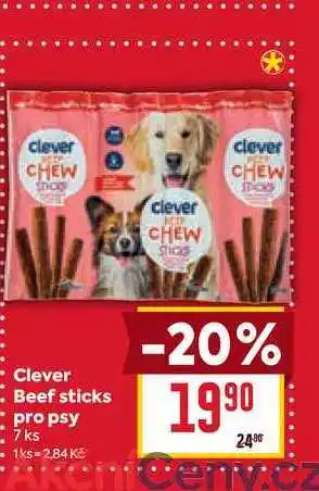 Billa Clever Beef sticks pro psy 7 ks nabídka