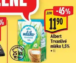 Albert Albert Trvanlivé mléko 1,5% 1 l nabídka