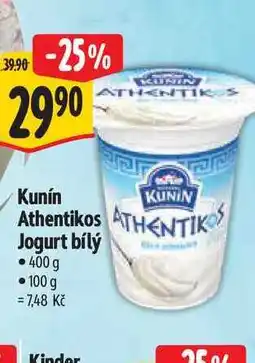 Albert Kunín Athentikos Jogurt bílý 400 g nabídka