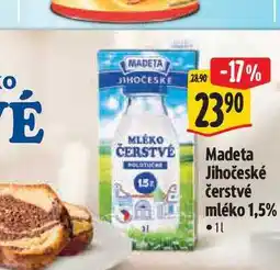 Albert Madeta Jihočeské čerstvé mléko 1 l nabídka