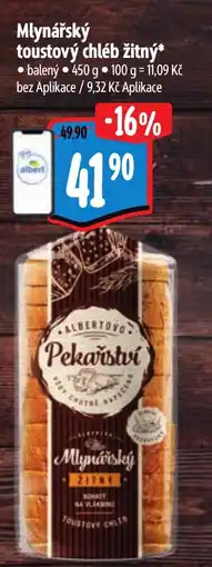 Albert Mlynářský toustový chléb žitný nabídka