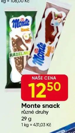 Hruška Monte snack nabídka