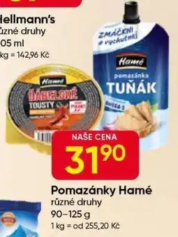 Hruška Pomazánky Hamé nabídka