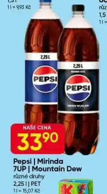 Hruška Pepsi Mirinda 7UP, Mountain Dew nabídka