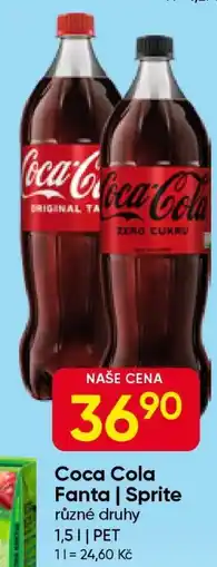 Hruška Coca-Cola, Fanta, Sprite nabídka